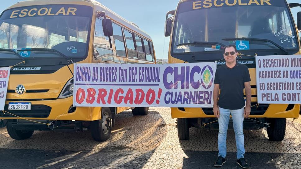 Após pedido de Chico Guarnieri, Barra do Bugres recebe novos ônibus escolares