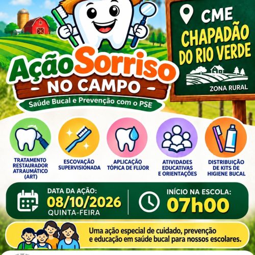 Prefeitura realiza nesta quinta-feira ação Sorriso no Campo na CME Chapadão do Rio Verde
