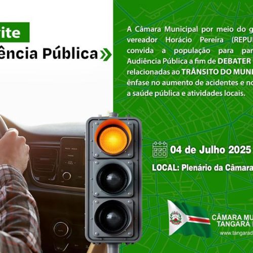 Trânsito, acidentes e infraestrutura serão temas de Audiência Pública na Câmara