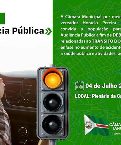 Trânsito, acidentes e infraestrutura serão temas de Audiência Pública na Câmara