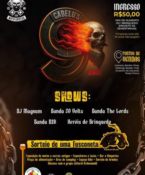 DIA 4 DE OUTUBRO – Cabelu’s Moto Clube celebra 9º aniversário com programação especial em Tangará da Serra