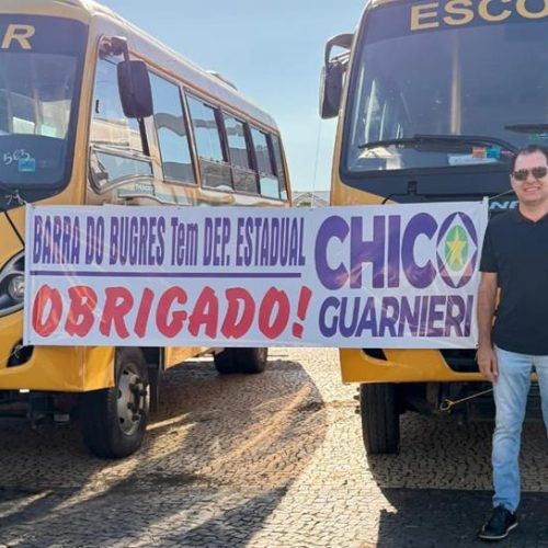 Após pedido de Chico Guarnieri, Barra do Bugres recebe novos ônibus escolares