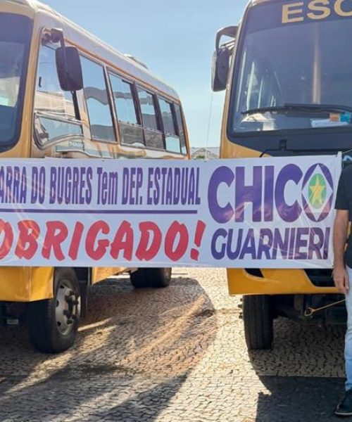 Após pedido de Chico Guarnieri, Barra do Bugres recebe novos ônibus escolares