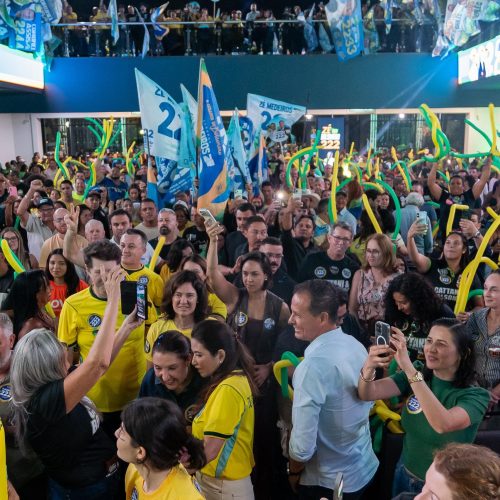 Medeiros reúne mais de 6 mil apoiadores em evento com Flávio Bolsonaro e lideranças da direita em Cuiabá